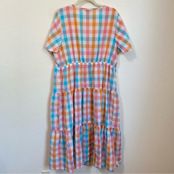 Croft & Barrow Multicolor Plaid Midi Dress 1X - Picture 8 of 8